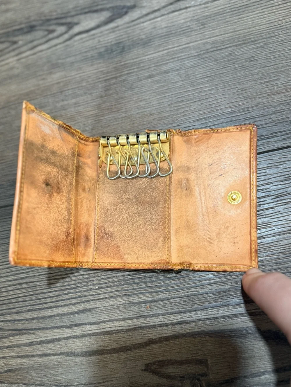 Vintage Hunting World Green Safari Key Holder Wallet Made In Italy 6 Hook Rare